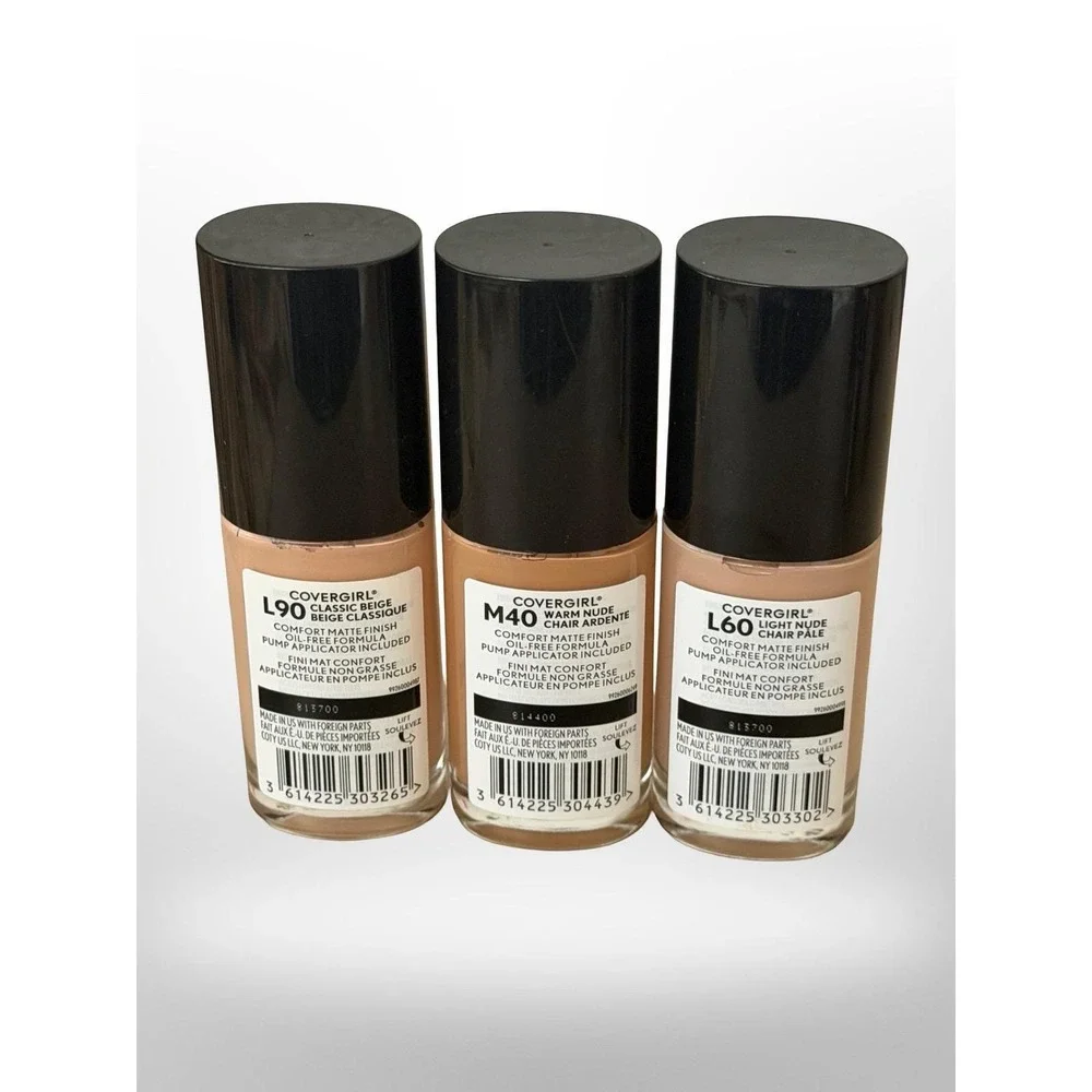 Covergirl TruBlend Matte Made Foundation Lot 3 Shades L60 L90 M40 Oil-Free 1oz